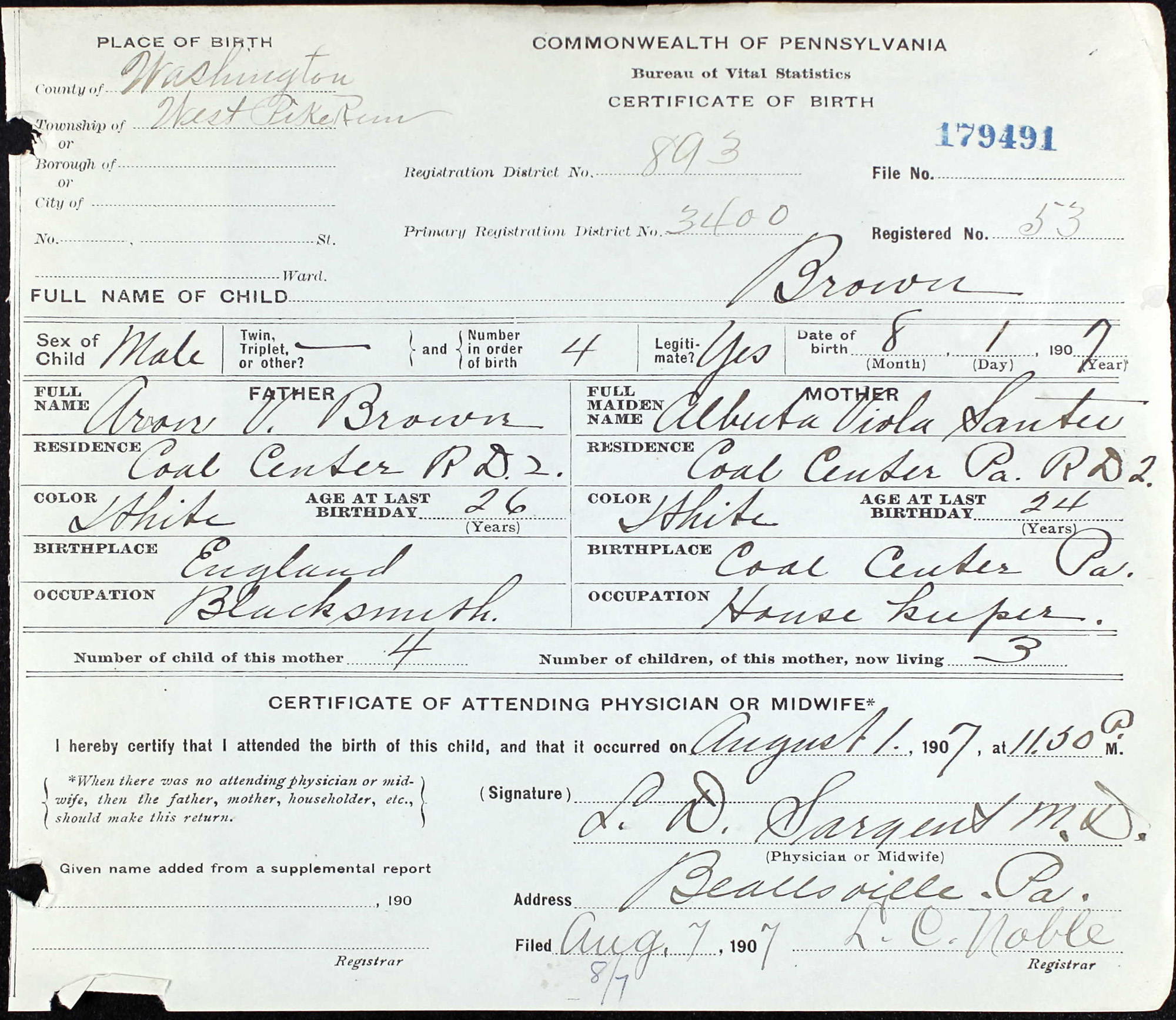 birth certificate